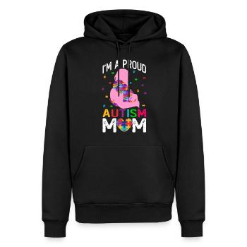 Proud Autism Mom - Sensibilisation à l’autisme - Sweat à capuche Premium bio Homme - noir - Devant - Nico (187cm)