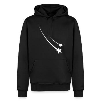 Étoiles filantes Blanc - Sweat à capuche Premium bio Homme - noir - Devant - Nico (187cm)