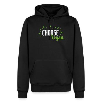 Végétalien Végétalien Végétalien Vegan Vegan Vegan - Sweat à capuche Premium bio Homme - noir - Devant - Nico (187cm)