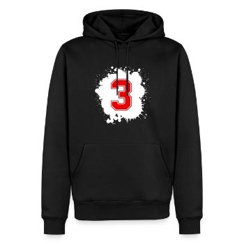 3 Nombre d’objets blob - Sweat à capuche Premium bio Homme - noir - Devant - Nico (187cm)