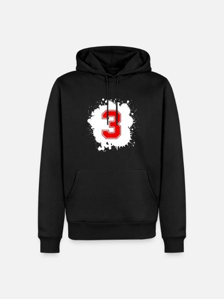 3 Nombre d’objets blob - Sweat à capuche Premium bio Homme - noir