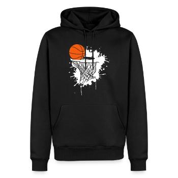 Basketball Geschenk Sport Korb Rebound B-Ball - Männer Premium Bio Hoodie - Schwarz - Vorne - Nico (187cm)