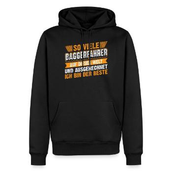 Lustiges Baggerfahrer Spruch Geschenk - Männer Premium Bio Hoodie - Schwarz - Vorne - Nico (187cm)