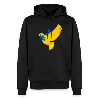 Ukraine Friedenstaube Frieden Flagge Fahne - Männer Premium Bio Hoodie - Schwarz - Vorne - Nico (187cm)