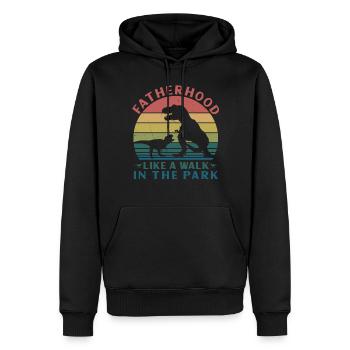 Fatherhood Like A Walk In the Park - Männer Premium Bio Hoodie - Schwarz - Vorne - Nico (187cm)