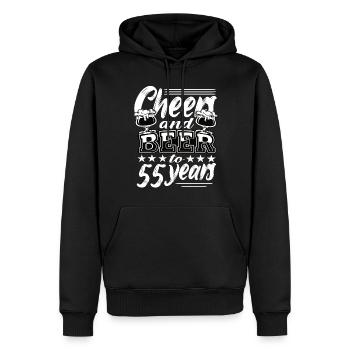 55 Geburtstag - Männer Premium Bio Hoodie - Schwarz - Vorne - Nico (187cm)