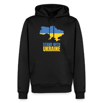 Stand avec Ukraine Vintage Ukraine Flag - Sweat à capuche Premium bio Homme - noir - Devant - Nico (187cm)
