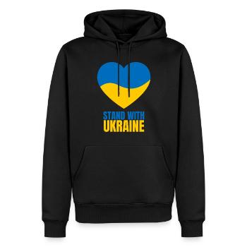 Stand avec Ukraine Vintage Ukraine Flag - Sweat à capuche Premium bio Homme - noir - Devant - Nico (187cm)