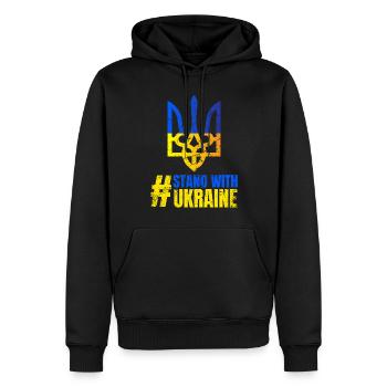 Stand avec Ukraine Vintage Ukraine Flag - Sweat à capuche Premium bio Homme - noir - Devant - Nico (187cm)