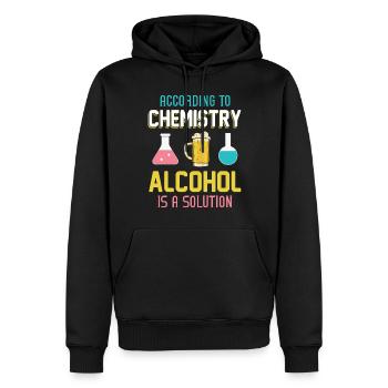 Selon la chimie, l’alcool est une solution - Sweat à capuche Premium bio Homme - noir - Devant - Nico (187cm)