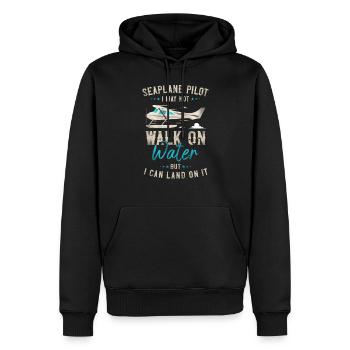 Airplane Pilot Vintage Seaplane - Männer Premium Bio Hoodie - Schwarz - Vorne - Nico (187cm)
