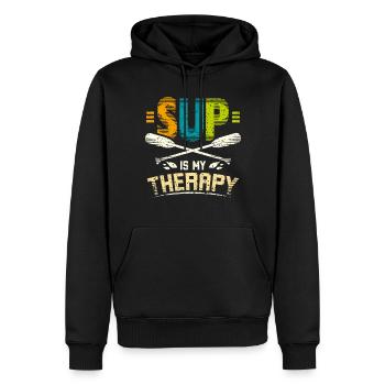Sup est ma thérapie - Sweat à capuche Premium bio Homme - noir - Devant - Nico (187cm)