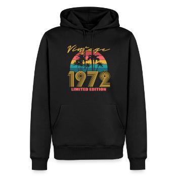 50th Birthday Vintage 1972 Limited Edition - Men’s Premium Organic Hoodie - black - Front - Nico (187cm)