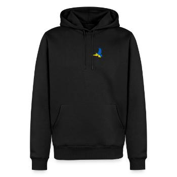 Petite colombe blanche de la paix - Sweat à capuche Premium bio Homme - noir - Devant - Nico (187cm)