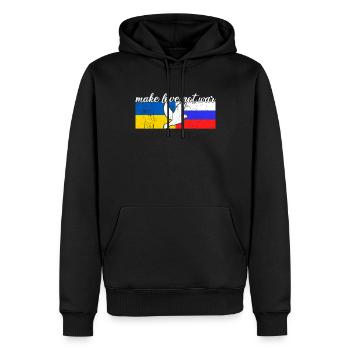 Ukraine Russland Konflikt Friedenstaube - Männer Premium Bio Hoodie - Schwarz - Vorne - Nico (187cm)