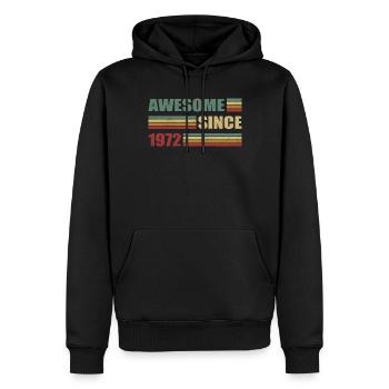 50th birthday born 1972 Awesome Since 1972 - Men’s Premium Organic Hoodie - black - Front - Nico (187cm)