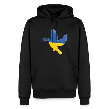 Ukraine Flagge Friedenssymbol - Flagge der Ukraine - Männer Premium Bio Hoodie - Schwarz - Vorne - Nico (187cm)