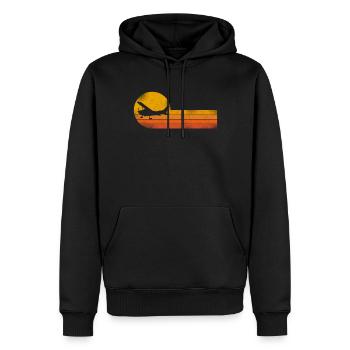 Pilote d’avion Vintage - Sweat à capuche Premium bio Homme - noir - Devant - Nico (187cm)
