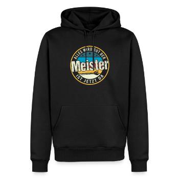 Everything will be fine the master is now there craftsman - Men’s Premium Organic Hoodie - black - Front - Nico (187cm)