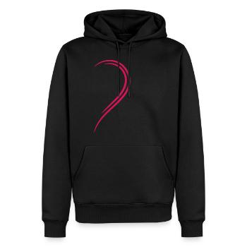 demi-cœur amour rouge - Sweat à capuche Premium bio Homme - noir - Devant - Nico (187cm)