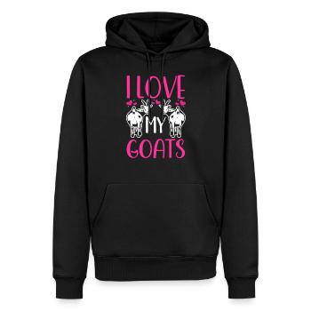 J’aime Mes chèvres chèvre maman animal chèvre - Sweat à capuche Premium bio Homme - noir - Devant - Nico (187cm)