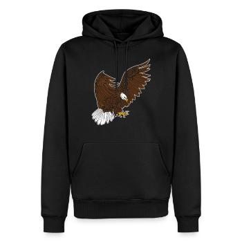 Pygargue à tête blanche - Sweat à capuche Premium bio Homme - noir - Devant - Nico (187cm)