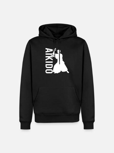 Aïkido - Sweat à capuche Premium bio Homme - noir