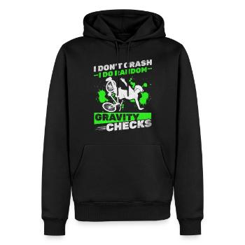 Ich stürze nicht ab Ich mache zufällige - Männer Premium Bio Hoodie - Schwarz - Vorne - Nico (187cm)