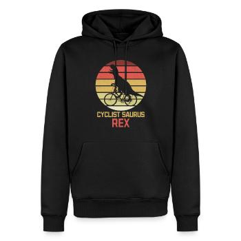Bicycle Cycling Dinosaur Cyclist Funnier - Men’s Premium Organic Hoodie - black - Front - Nico (187cm)