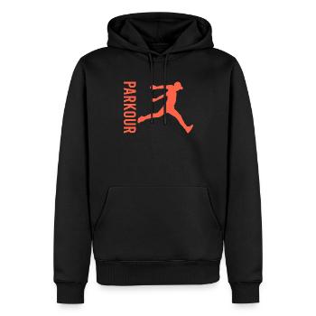 Parkour - Männer Premium Bio Hoodie - Schwarz - Vorne - Nico (187cm)