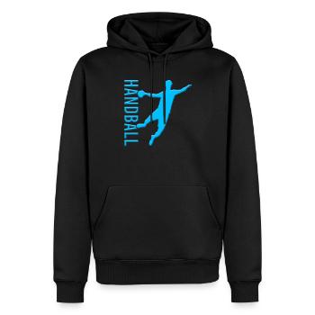 Handball - Männer Premium Bio Hoodie - Schwarz - Vorne - Nico (187cm)