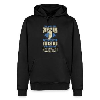 Snowboarding Alter Mann Opa Snowboarder Geschenk - Männer Premium Bio Hoodie - Schwarz - Vorne - Nico (187cm)