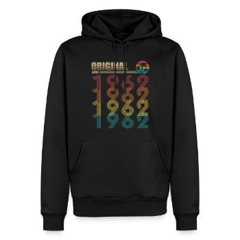 60e anniversaire né en 1962 Original depuis 1962 - Sweat à capuche Premium bio Homme - noir - Devant - Nico (187cm)