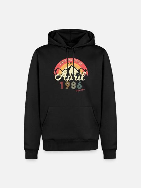 Geboren April 1986 - Männer Premium Bio Hoodie - Schwarz