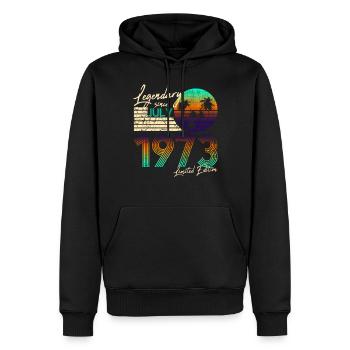 Legendary since Geburtstag July 1972 - Männer Premium Bio Hoodie - Schwarz - Vorne - Nico (187cm)