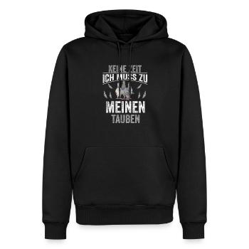 Tauben Tauben Keine Zeit Ich Muss Zu Meinen - Männer Premium Bio Hoodie - Schwarz - Vorne - Nico (187cm)