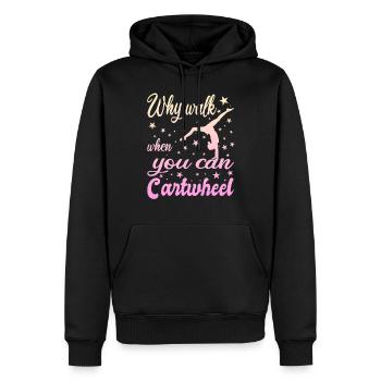 Pourquoi marcher quand vous pouvez Cartwheel - Sweat à capuche Premium bio Homme - noir - Devant - Nico (187cm)
