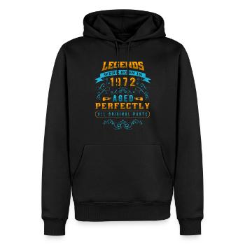 Legends were born in 1972 Birthday - Men’s Premium Organic Hoodie - black - Front - Nico (187cm)