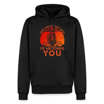 One More Rep Bro - Men’s Premium Organic Hoodie - black - Front - Nico (187cm)