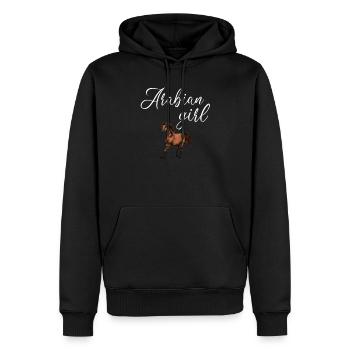 arabian girl, horse arabian horse - Men’s Premium Organic Hoodie - black - Front - Nico (187cm)