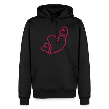 Trois cœurs rouges - Sweat à capuche Premium bio Homme - noir - Devant - Nico (187cm)