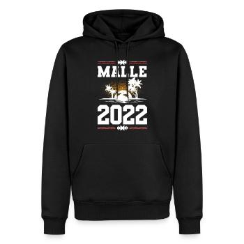 Malle 2022 - Männer Premium Bio Hoodie - Schwarz - Vorne - Nico (187cm)