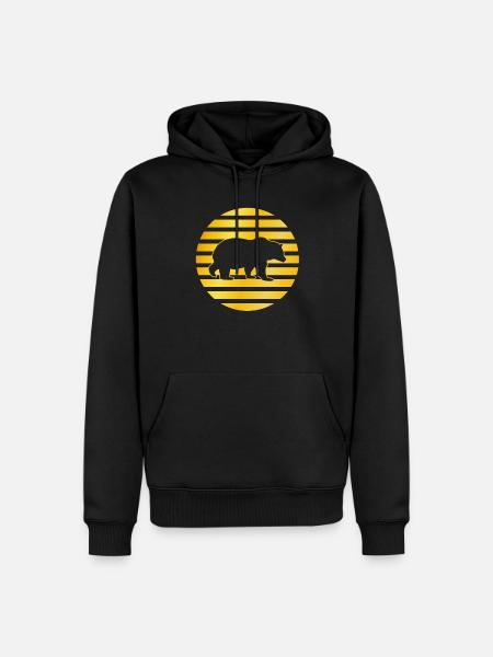 Golden Bear Polar Bear Logo - Men’s Premium Organic Hoodie - black