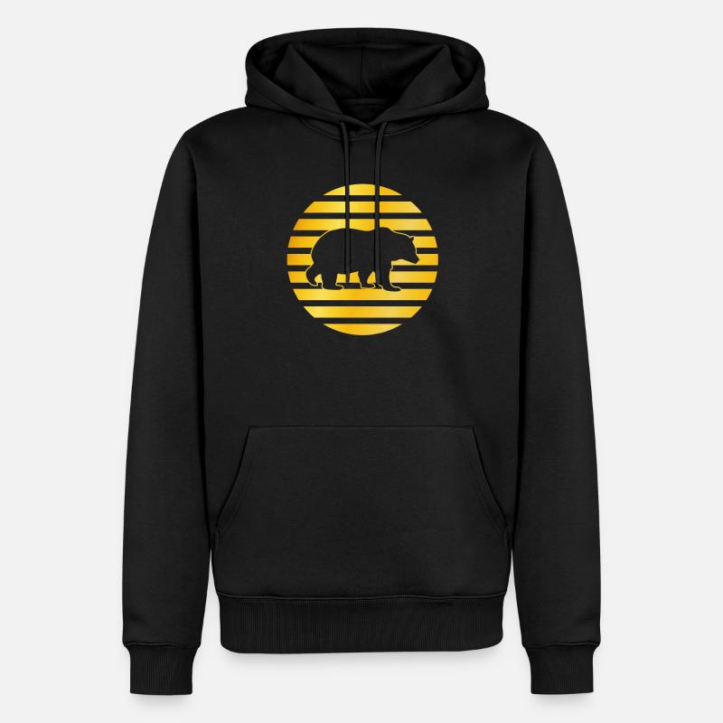 goldenes Bär Eisbär Logo - Männer Premium Bio Hoodie - Schwarz