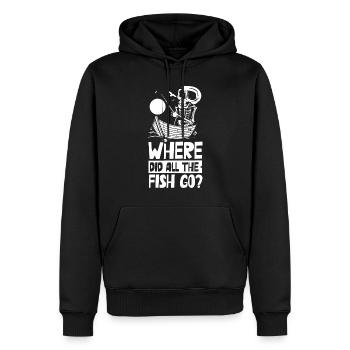 Où sont passés tous les poissons? Pêcheurs Pêche - Sweat à capuche Premium bio Homme - noir - Devant - Nico (187cm)