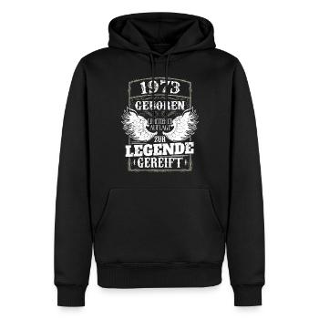 Vintage 1973 Geburtstag Geburtsjahr 1973 Männer - Männer Premium Bio Hoodie - Schwarz - Vorne - Nico (187cm)