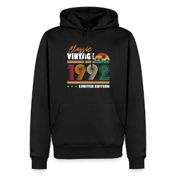 30th birthday vintage 1992 Classic Vintage 1992 - Men’s Premium Organic Hoodie - black - Front - Nico (187cm)