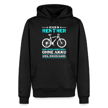 Rentner 2022 Rente Ruhestand Fahrradfahrer - Männer Premium Bio Hoodie - Schwarz - Vorne - Nico (187cm)