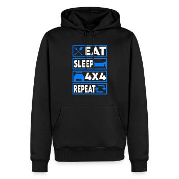 Routine VTT tout-terrain - Idée cadeau tout-terrain - Sweat à capuche Premium bio Homme - noir - Devant - Nico (187cm)