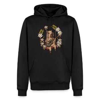 Capybara Nagetier Gitarre - Männer Premium Bio Hoodie - Schwarz - Vorne - Nico (187cm)